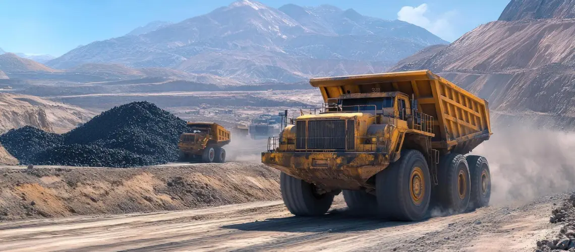 Valuer assessing mining equipment valuation at a resource extraction site